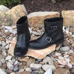 Black Leather Ankle Boots 6.5